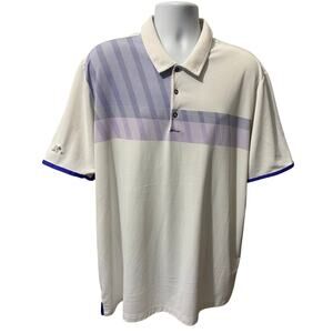 ADIDAS Climacool Golf Polo Shirt Mens 3XL White Purple 27x30